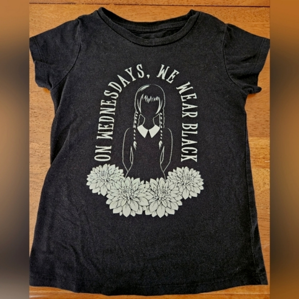 Wednesday Shirt | Girls | M | 8 | On Wednesdays, We Wear Black | Addams Family